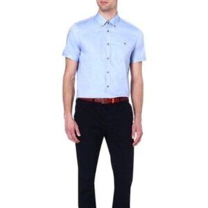 Ted Baker Keenan Oxford Shirt in Blue Size 6